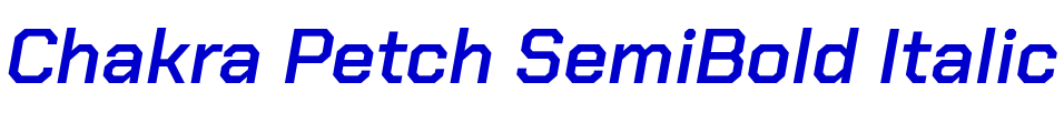 Chakra Petch SemiBold Italic लिपि